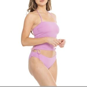 NWT Roxy Bandeau Crop Swim Top & Hipster Bottoms Set Large / XL Swimsuit 2 piece